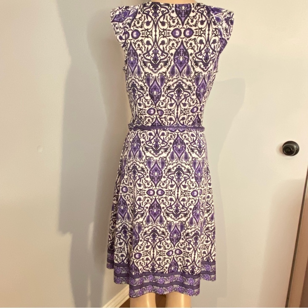 Purple Paisley Patterned Sleeveless Dress - Brand: George - Size S/P. - Picture 5 of 15
